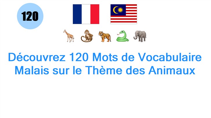 Découvrez 120 Mots de Vocabulaire Malais sur le Thème des Animaux